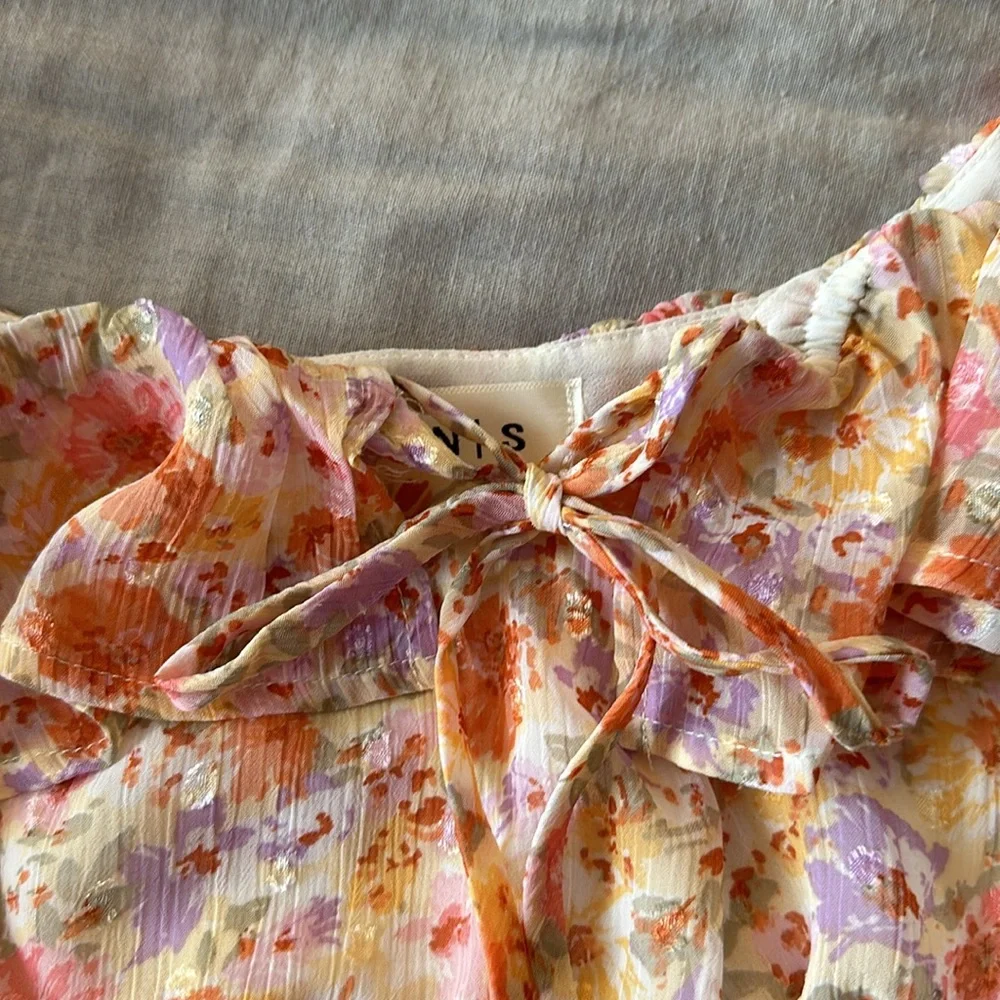 Small Cropped Floral Off the Shoulder Flowy Top NWOT - Picture 4 of 8
